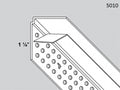 Use wherever a new wall is butted to an existing drop ceiling. The 7/8" tear away masking strip protects the visible flange from compound and paint for easy clean up.