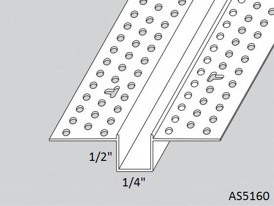 1/2" x 1/4" Vinyl Wall Reveal 92" Lengths (AS5160)