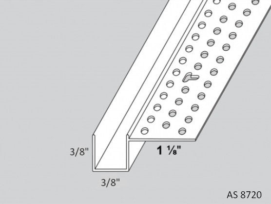 AS8720 "F" Reveal Bead Vinyl 1/2" x 3/4" x 96" or 92" Lg.