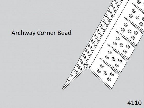 Archway Corner Bead Vinyl 4110 1-1/4" Legs x 8 Lg.