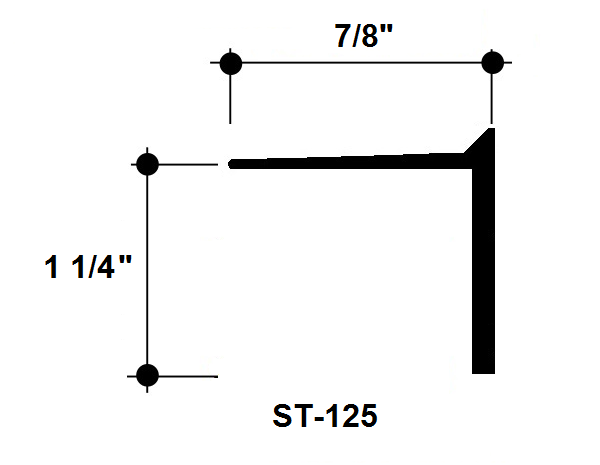 1 1/4" Aluminum "L" Edge Trim, Primed for Painting ST-125 / 92" Lengths (7'-8")