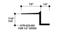 Aluminum Drywall Trim / Z Shadow Bead 1/4" x 1/2" Primed for Painting STR-025-050 / 92" Lengths (7'-8")