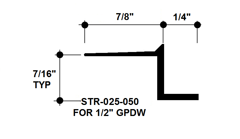 Aluminum Drywall Trim / Z Shadow Bead 1/4" x 1/2" Primed for Painting STR-025-050 / 92" Lengths (7'-8")