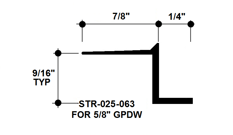 Aluminum Drywall Trim / Z Shadow Bead 1/4" x 5/8" Primed for Painting STR-025-063 / 92" Lengths (7'-8")