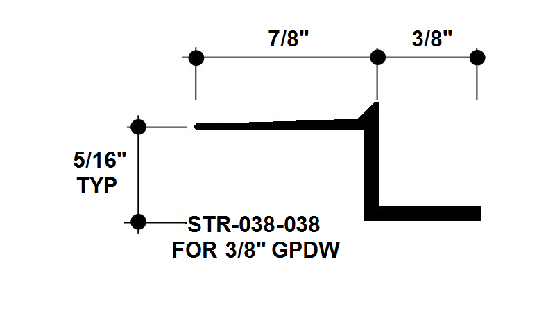 Aluminum Drywall Trim / Z Shadow Bead 3/8" x 3/8" Primed for Painting STR-038-038 / 92" Lengths (7'-8")