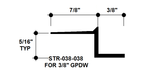 Aluminum Drywall Trim / Z Shadow Bead 3/8" x 3/8" Primed for Painting STR-038-038 / 92" Lengths (7'-8")