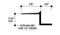 Aluminum Drywall Trim / Z Shadow Bead 3/8" x 1/2" Primed for Painting STR-038-050 / 92" Lengths (7'-8")
