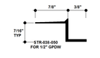Aluminum Drywall Trim / Z Shadow Bead 3/8" x 1/2" Primed for Painting STR-038-050 / 92" Lengths (7'-8")