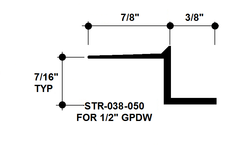 Aluminum Drywall Trim / Z Shadow Bead 3/8" x 1/2" Primed for Painting STR-038-050 / 92" Lengths (7'-8")