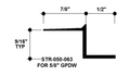 Aluminum Drywall Trim / Z Shadow Bead 1/2" x 5/8" Primed for Painting STR-050-063 / 92" Lengths (7'-8")