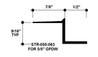 Aluminum Drywall Trim / Z Shadow Bead 1/2" x 5/8" Primed for Painting STR-050-063 / 92" Lengths (7'-8")
