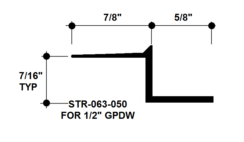 Aluminum Drywall Trim / Z Shadow Bead 5/8" x 1/2" Primed for Painting STR-063-050 / 92" Lengths (7'-8")