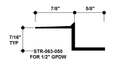 Aluminum Drywall Trim / Z Shadow Bead 5/8" x 1/2" Primed for Painting STR-063-050 / 92" Lengths (7'-8")