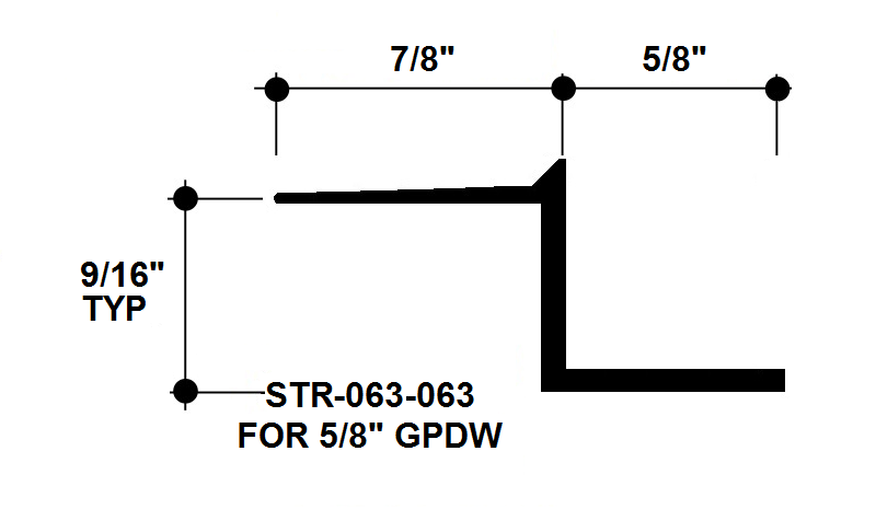 Aluminum Drywall Trim / Z Shadow Bead 5/8" x 5/8" Primed for Painting STR-063-063 / 92" Lengths (7'-8")