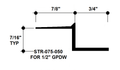 Aluminum Drywall Trim / Z Shadow Bead 3/4" x 1/2" Primed for Painting STR-075-050 / 92" Lengths (7'-8")