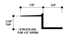 Aluminum Drywall Trim / Z Shadow Bead 3/4" x 1/2" Primed for Painting STR-075-050 / 92" Lengths (7'-8")