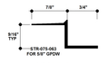 Aluminum Drywall Trim / Z Shadow Bead 3/4" x 5/8" Primed for Painting STR-075-063 / 92" Lengths (7'-8")