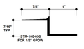 Aluminum Drywall Trim / Z Shadow Bead 1" x 1/2" Primed for Painting 8'-0" Lengths (STR-100-050)