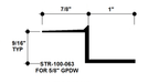 Aluminum Drywall Trim / Z Shadow Bead 1" x 5/8" Primed for Painting STR-100-063 / 92" Lengths (7'-8")
