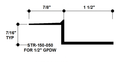 Aluminum Drywall Trim / Z Shadow Bead 1 1/2" x 1/2" Primed for Painting STR-150-050 / 92" Lengths (7'-8")