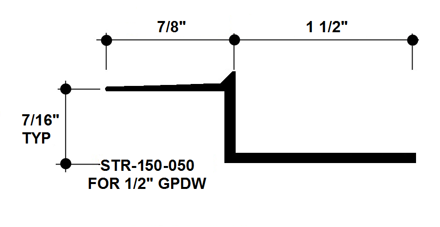 Aluminum Drywall Trim / Z Shadow Bead 1 1/2" x 1/2" Primed for Painting STR-150-050 / 92" Lengths (7'-8")