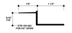 Aluminum Drywall Trim / Z Shadow Bead 1 1/2" x 5/8" Primed for Painting STR-150-063 / 92" Lengths (7'-8")