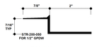 Aluminum Drywall Trim / Z Shadow Bead 2" x 1/2" Primed for Painting STR-200-050 / 92" Lengths (7'-8")