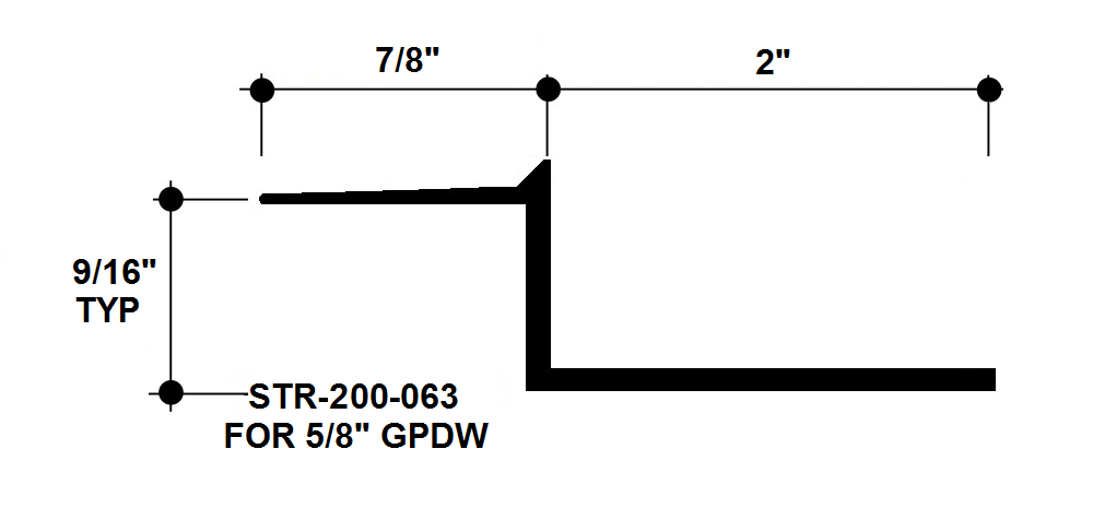 Aluminum Drywall Trim / Z Shadow Bead 2" x 5/8" Primed for Painting STR-200-063 / 92" Lengths (7'-8")