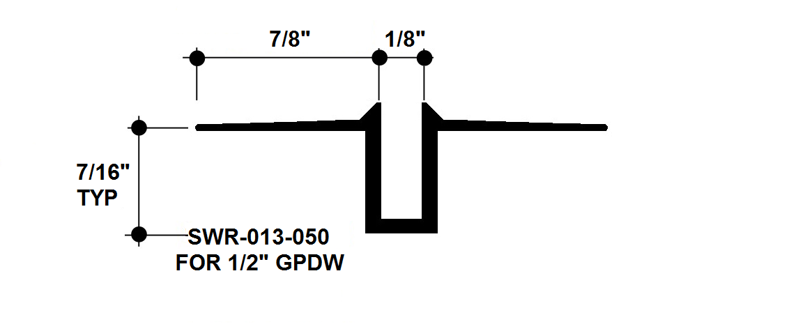 Aluminum Drywall Trim / Reveal Bead 1/8" x 1/2" Primed for Painting 8'-0" Lengths (SWR-013-050)