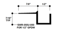 1/2" x 1/2" Aluminum "F" Reveal Trim, Primed for Painting SWR-050U-050 / 92" Lengths (7'-8")