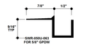 1/2" x 5/8" Aluminum "F" Reveal Trim, Primed for Painting