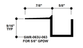 5/8" x 5/8" Aluminum "F" Reveal Trim, Primed for Painting