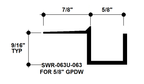 5/8" x 5/8" Aluminum "F" Reveal Trim, Primed for Painting