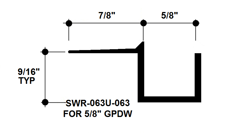 5/8" x 5/8" Aluminum "F" Reveal Trim, Primed for Painting