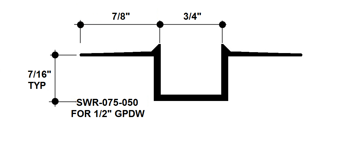 Aluminum Drywall Trim / Reveal Bead 3/4" x 1/2" Primed for Painting 8'-0" Lengths (SWR-075-050)