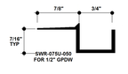 3/4" x 1/2" Aluminum "F" Reveal Trim, Primed for Painting SWR-075U-050 / 92" Lengths (7'-8")