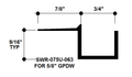 3/4" x 5/8" Aluminum "F" Reveal Trim, Primed for Painting
