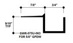 3/4" x 5/8" Aluminum "F" Reveal Trim, Primed for Painting
