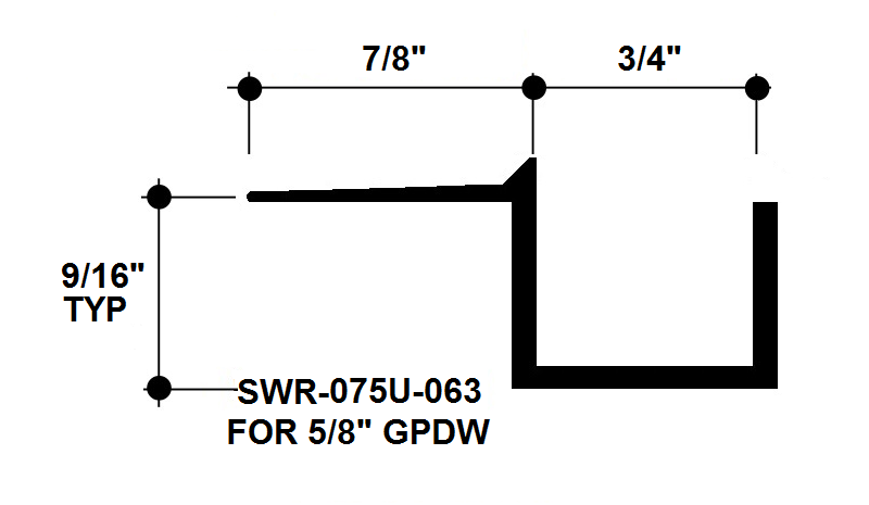 3/4" x 5/8" Aluminum "F" Reveal Trim, Primed for Painting