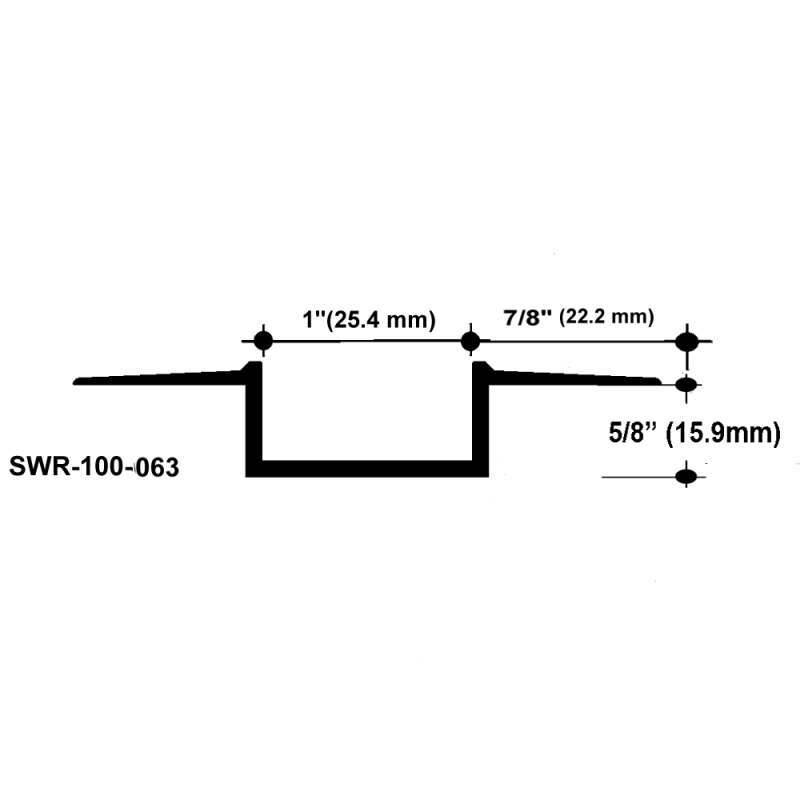 Aluminum Drywall Trim / Reveal Bead 1" x 5/8" Primed for Painting SWR-100-063 / 92" Lengths (7'-8")