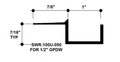 1" x 1/2" Aluminum "F" Reveal Trim, Primed for Painting SWR-100U-050 / 92" Lengths (7'-8")