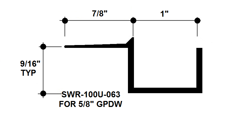 1" x 5/8" Aluminum "F" Reveal Trim, Primed for Painting