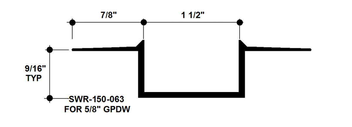 Aluminum Drywall Trim / Reveal Bead 1 1/2" x 5/8" Primed for Painting 8'-0" Lengths (SWR-150-063)