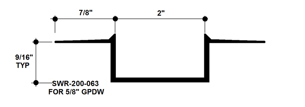 Aluminum Drywall Trim / Reveal Bead 2" x 5/8" Primed for Painting 8'-0" Lengths (SWR-200-063)