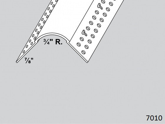 Bullnose Corner Bead Vinyl 3/4" Radius x 92" Lg.